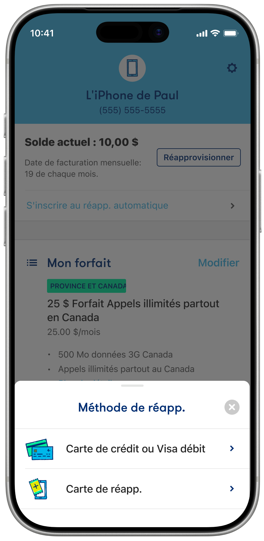 Réapprovisionne <br>ton compte